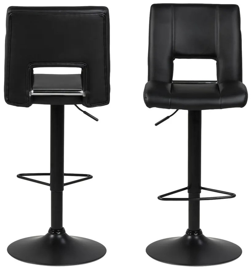 Черен бар стол с регулируема височина Sylvia - Actona