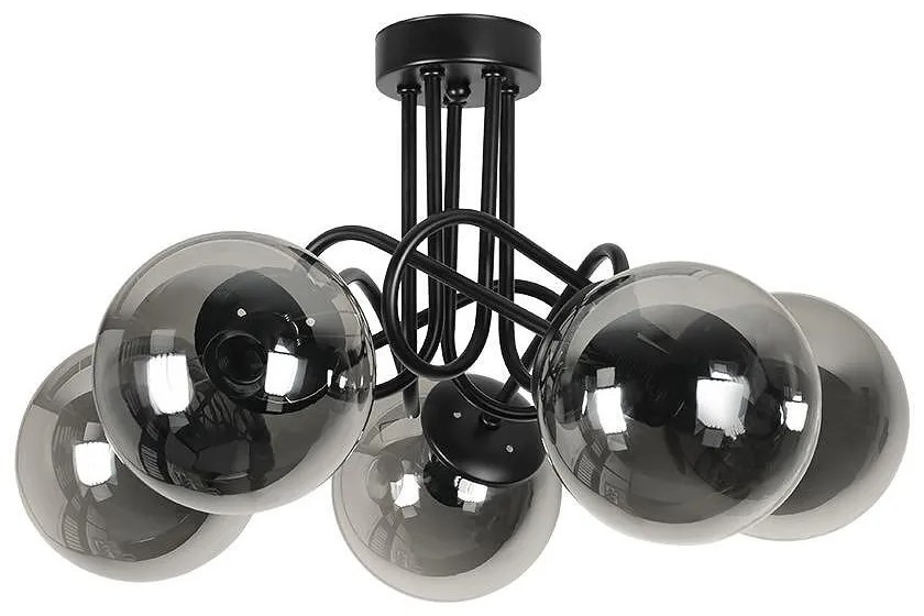 Плафон МОНА, черен/сив, 5хE27