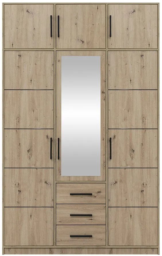 Гардероб Kos 3D 3 врати с горно съхранение