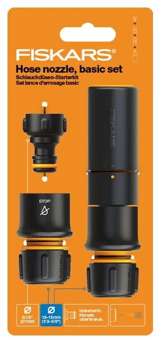 Комплект от 4 черни съединителя за маркуч Solid - Fiskars