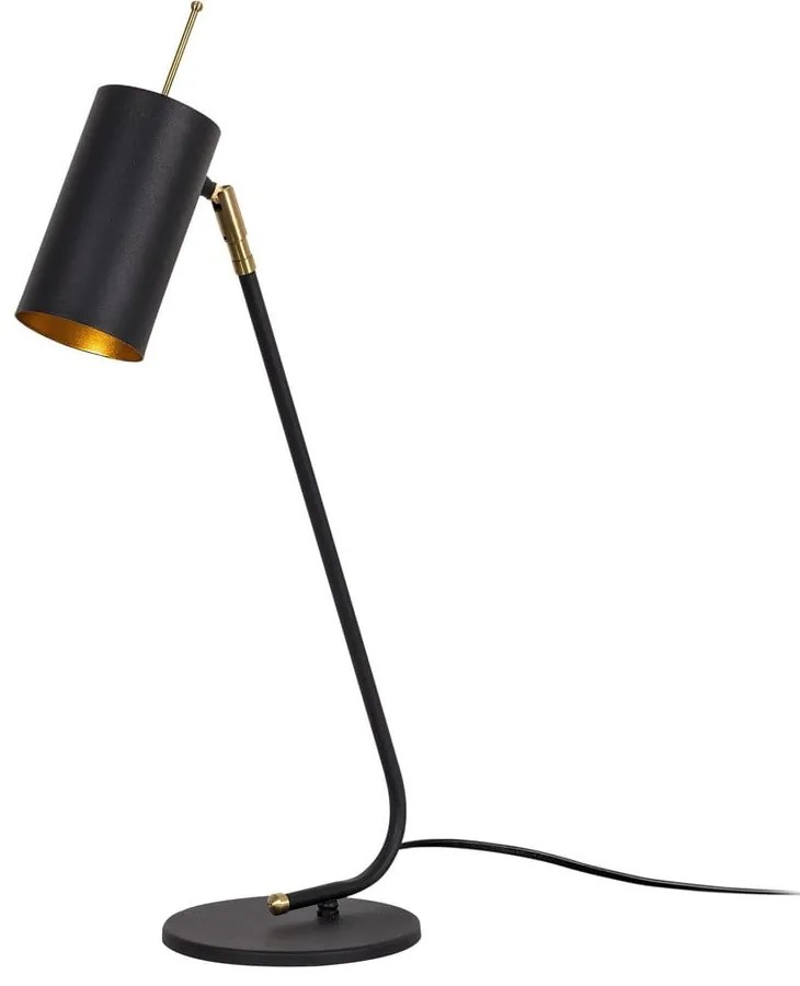 Настолна лампа с метален абажур в черно и златисто (височина 55 cm) Sivani – Opviq lights