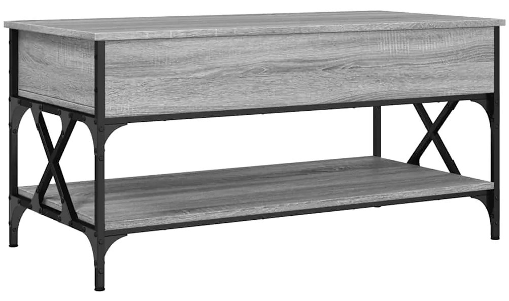 845359 vidaXL Кафе маса, сив сонома, 100x50x50 см, инженерно дърво и метал