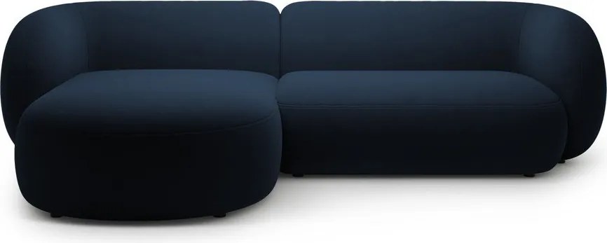 Син кадифен ъглов диван (ляв ъгъл) Kate – Micadoni