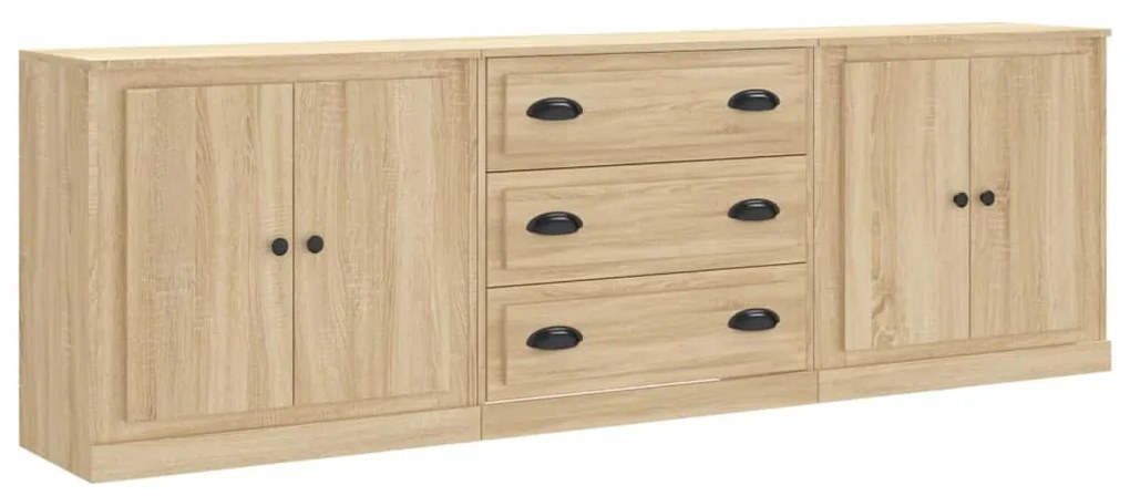 3185218 vidaXL Сайдборди, 3 бр, сонома дъб,инженерно дърво