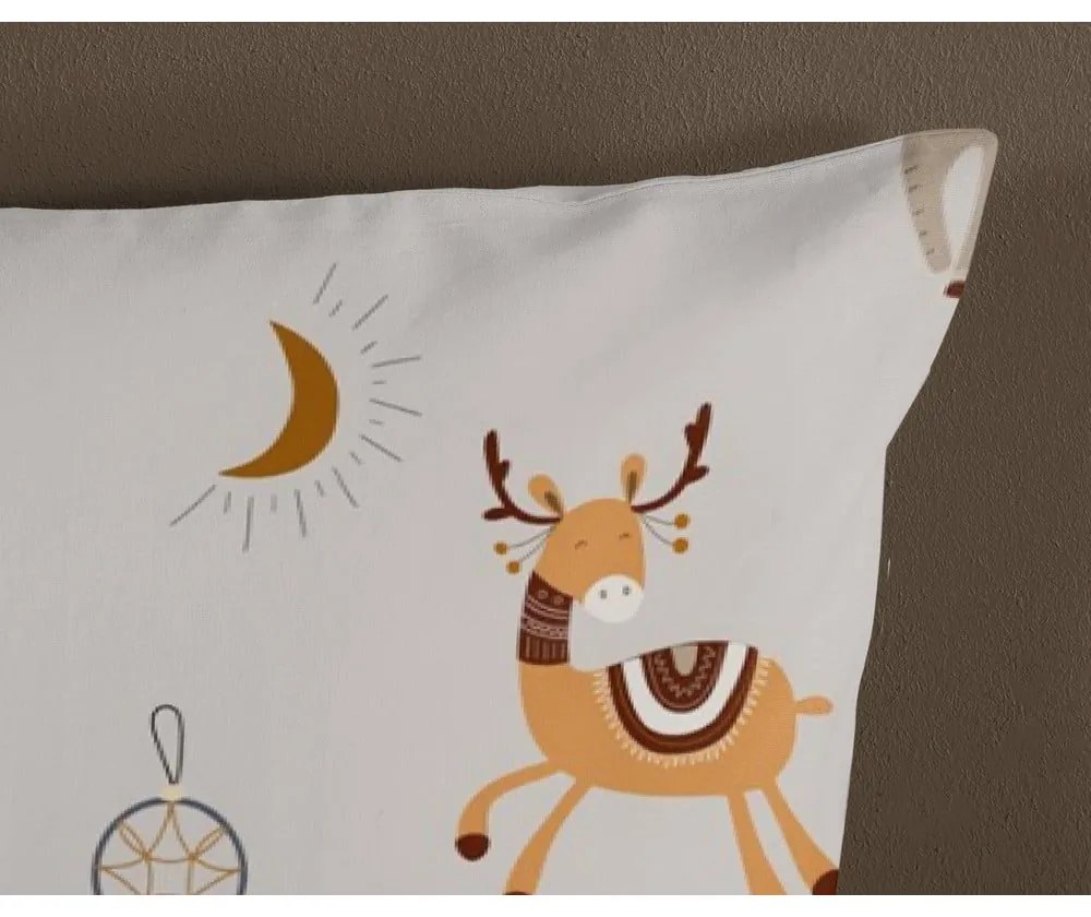 Сиво-бежово единично памучно детско спално бельо 140x200 cm Woody – Good Morning