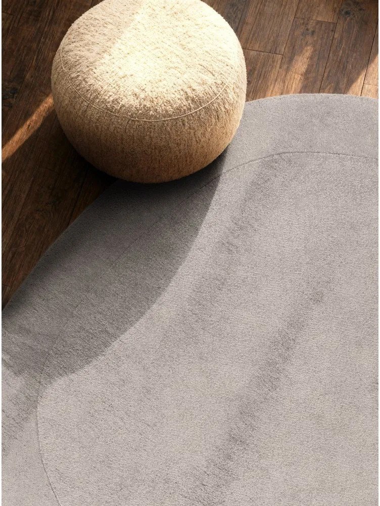 Сив ръчно изработен кръгъл килим със смес от вълна ø 160 cm Kari Organic – Villeroy&amp;Boch