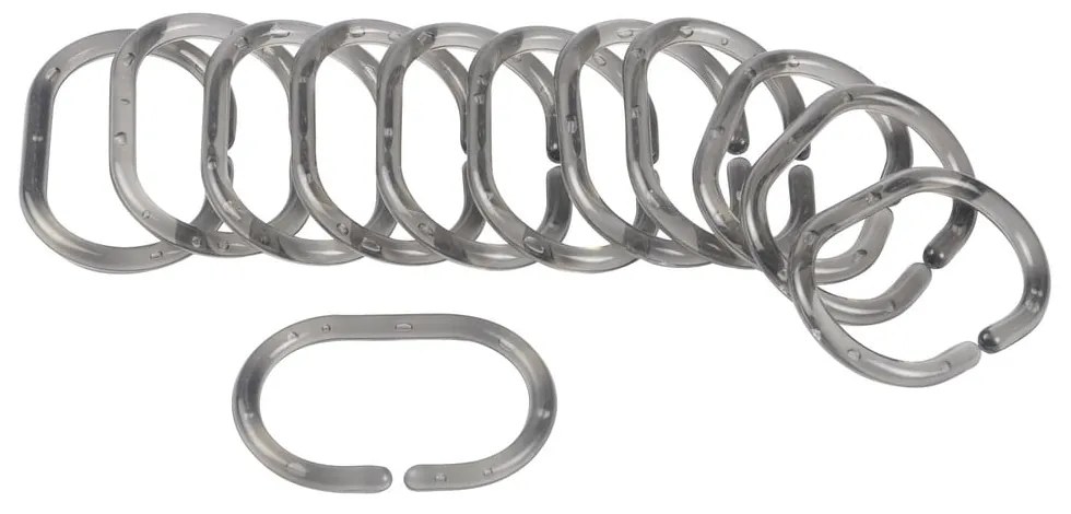 Сиви кукички за душ завеса в комплект от 12 бр. 4 cm Vitamine – douceur d'intérieur