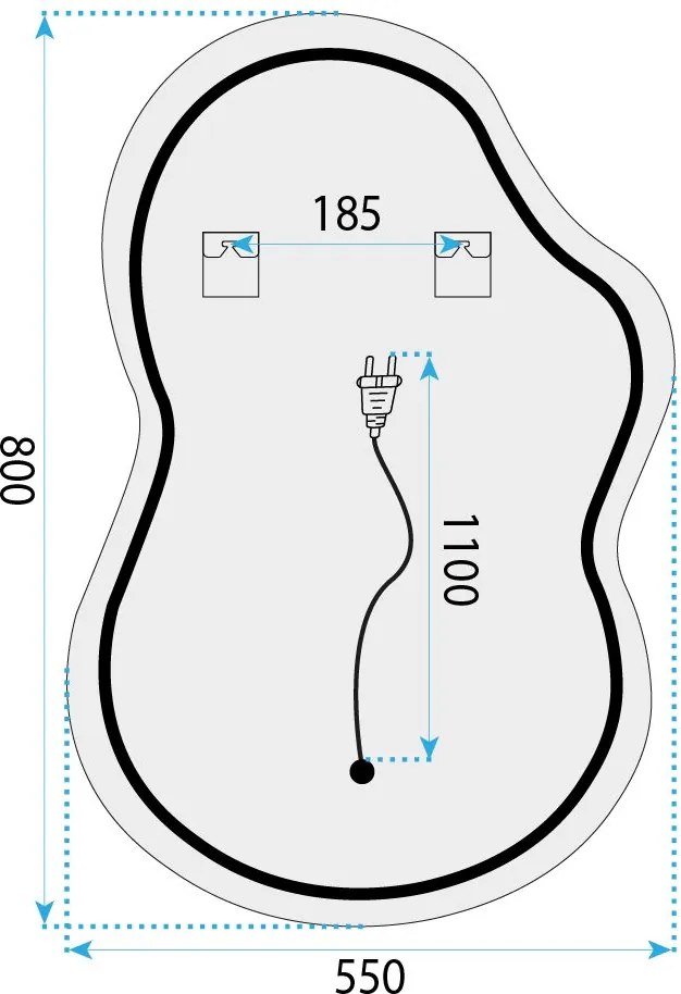 Огледало LED UNO DOUBLE 80x55 cm
