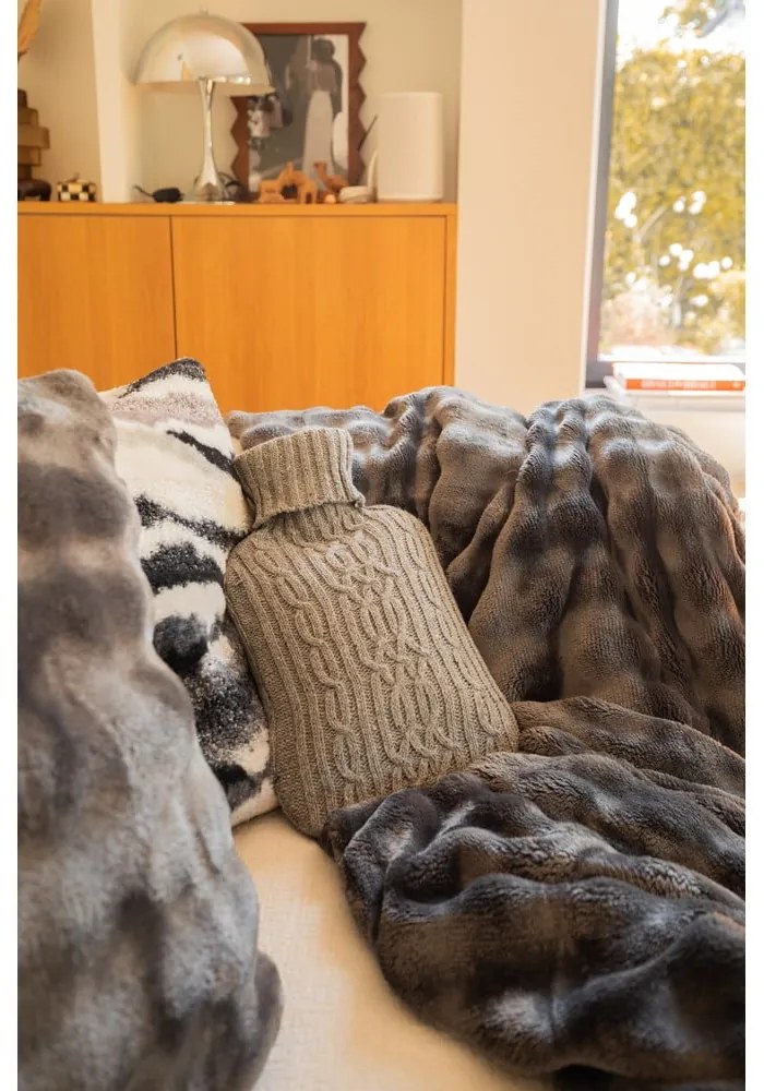 Сиво одеяло от микроплюш 150x200 cm Wave – Tiseco Home Studio