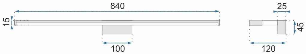 АПЛИК ЗА БАНЯ LED 18W 90CM APP371-1W CHROM