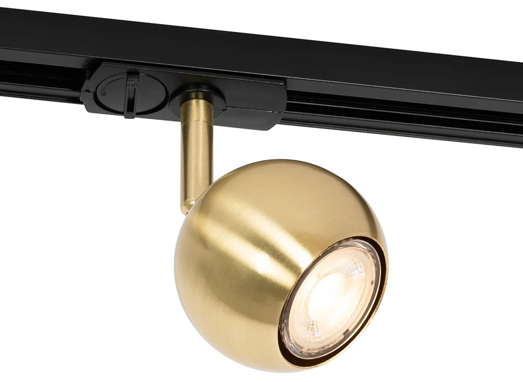 Модерен 1-фазен релсов прожектор черен със злато - Gissi