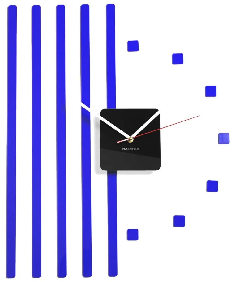 Самозалепващ стенен часовник с ивици Тъмно кафяво