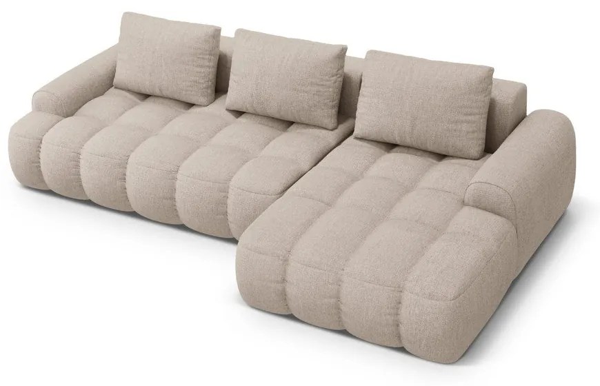 Светлокафяв сгъваем/с място за съхранение ъглов диван (десен ъгъл) Linz – Cosmopolitan Design