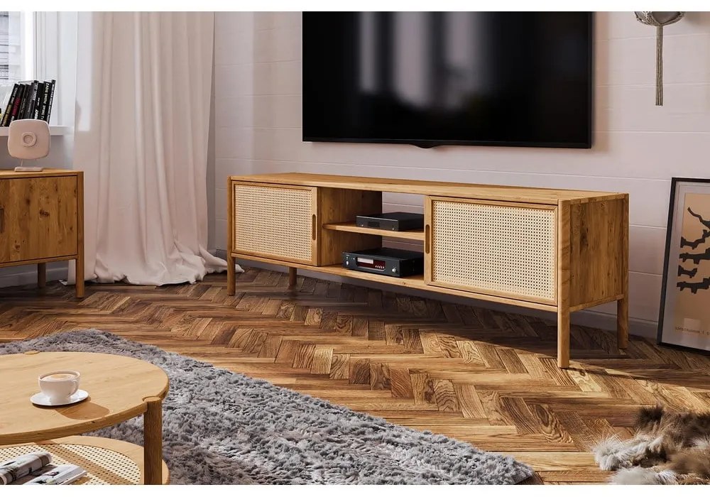 Масичка за телевизор от дъб 204x64 cm Pola - The Beds