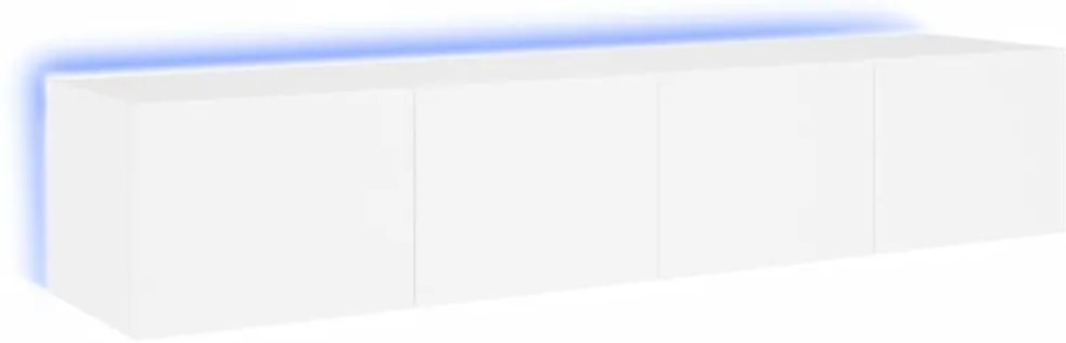 837282 vidaXL Стенни ТВ шкафове с LED осветление, 2 бр, бели, 80x35x31 см