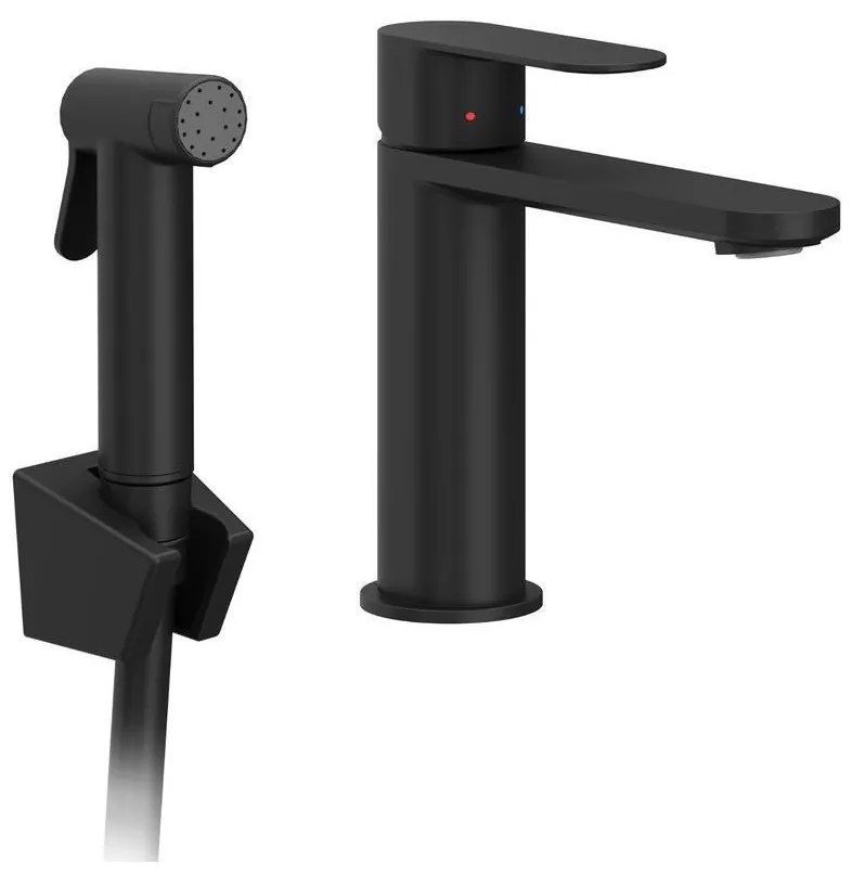 Ravak X070462 - Смесител за мивка с бидетен душ CHROME черен