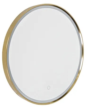 Огледало за баня медно 50 см с LED 3-степенно димиране с докосване кръгло - Miral