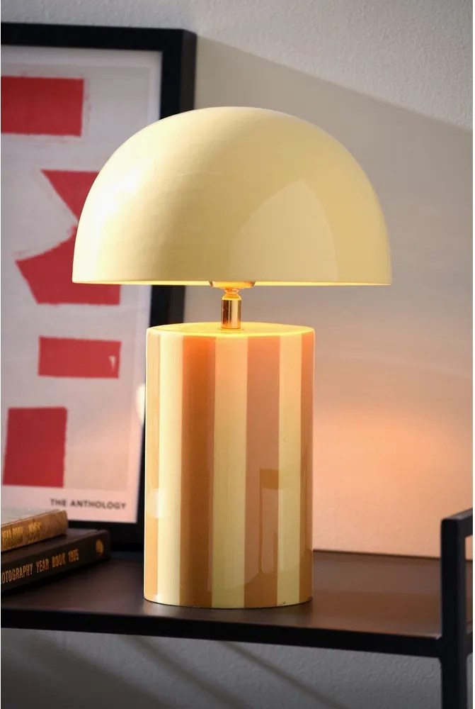 Жълта метална настолна лампа (височина 34 cm) Rayado – Leitmotiv