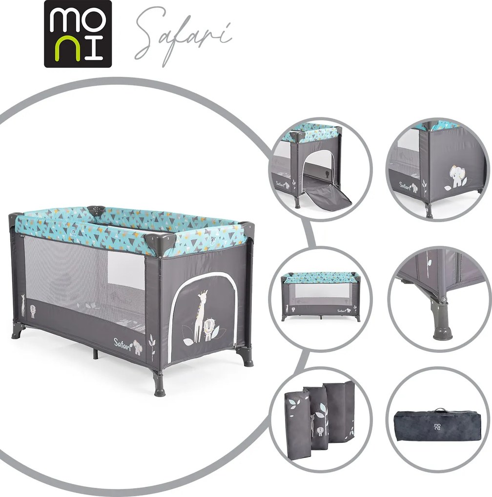 Moni  -  Детска кошара Safari тюркоаз