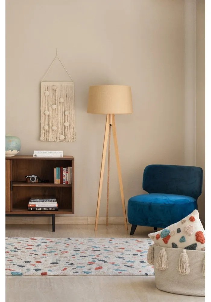 Кремав ръчно изработен памучен килим подходящ за пране 140x200 cm Terrazzo Marble – Lorena Canals