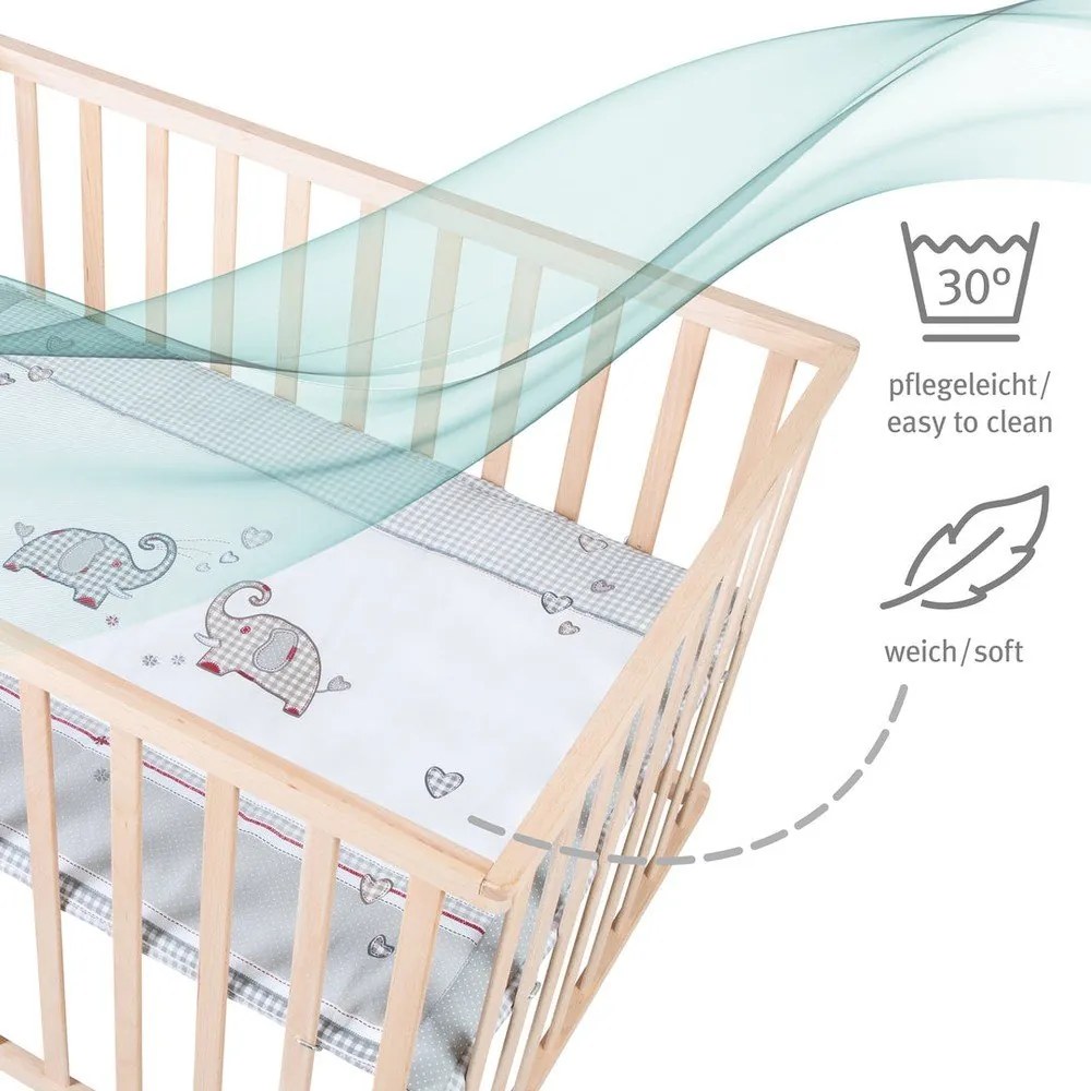 Кошара за игра на колелца в естествен цвят 100x75 cm Jumbo Twins – Roba