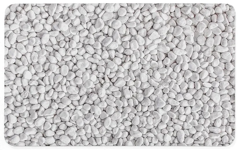 Бяло-сив гумен килим за баня 50x80 cm Leandra – douceur d'intérieur