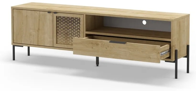 Масичка за телевизор с дъбов декор в естествен цвят 160x50 cm Inca - Marckeric