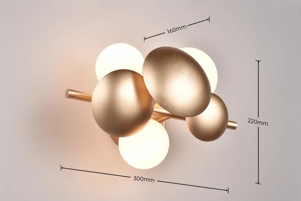 Стенна лампа в златисто-бял цвят Bubble - Trio Select