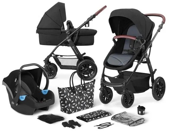 Комбинирана бебешка количка 3в1 Xmoov KINDERKRAFT - черна