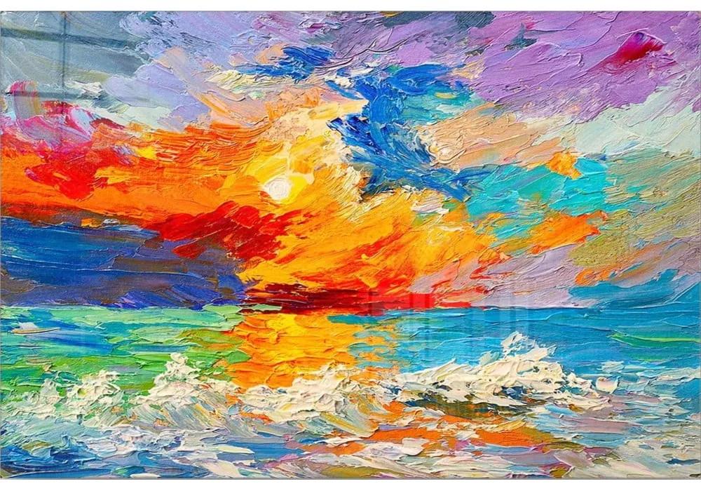 Картина върху стъкло 70x50 cm Abstract Sunset - Wallity