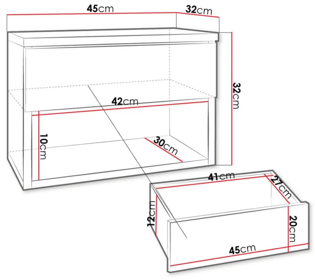 Нощно шкафче Nece-Mauro gualistero
