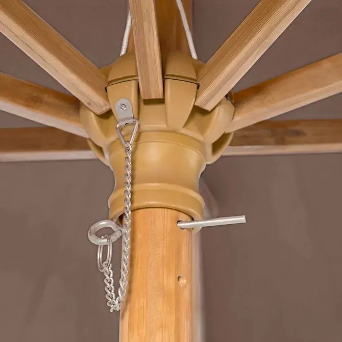 Градински прав чадър Hesperide Tinaei, Бамбуков прът, Olefin, 3 m - Таупе