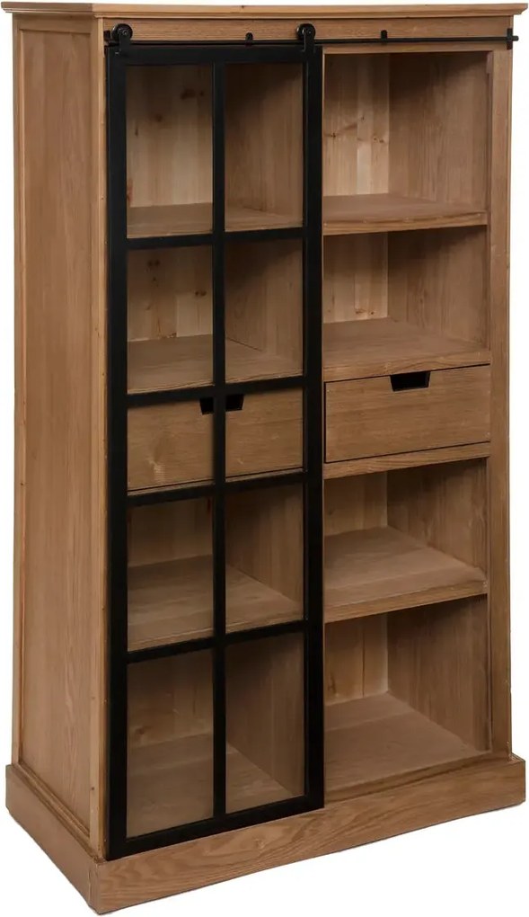 Библиотека atmosphera Danik, 80x40x150, MDF, Закалено стъкло