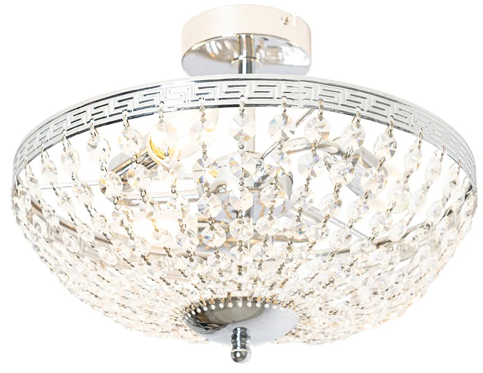 Класически таванен аплик стомана с кристал 3-светлина - Mondrian