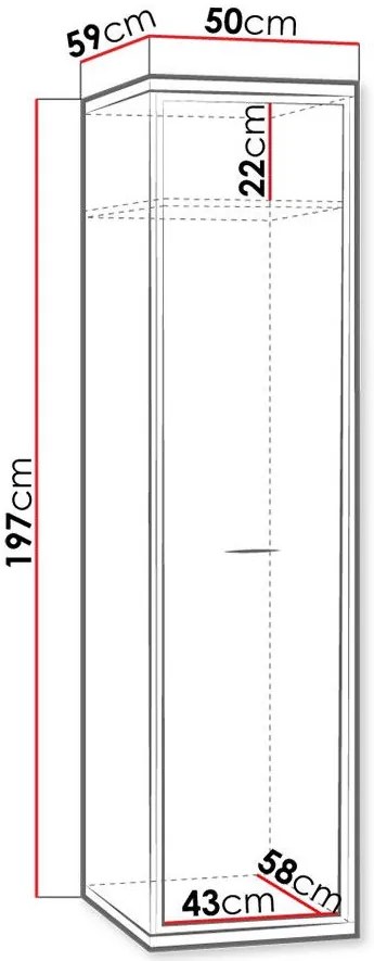 Гардероб Mediolan AT02 1-врата