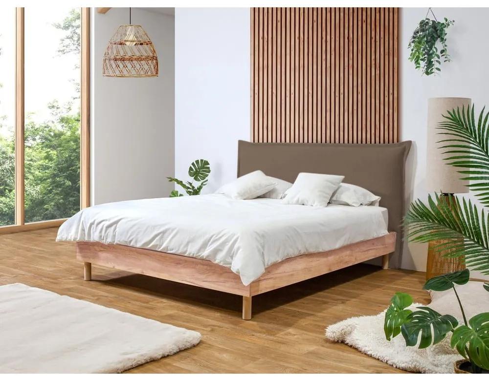 Кафяво/естествено двойно легло с решетка 160x200 cm Charlie - Bobochic Paris