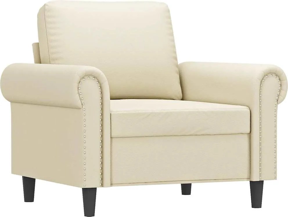 359495 vidaXL Фотьойл, кремав, 60 см, изкуствена кожа