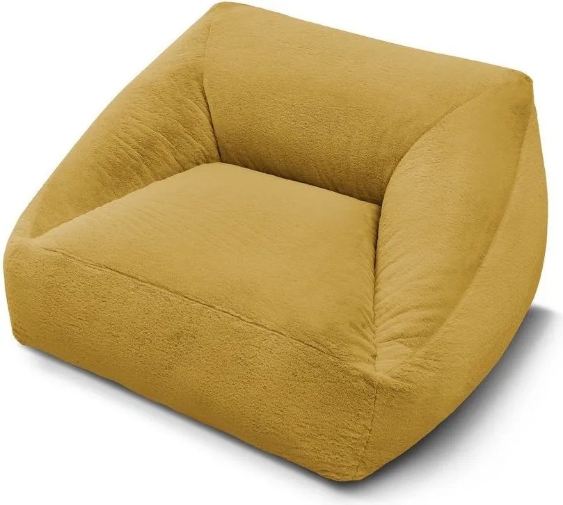 Жълт пуф от изкуствен косъм Lilibet – Bobochic Paris