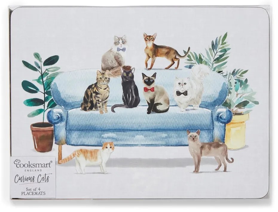Коркова подложка 4 бр. 21,5x29 см Curious Cats - Cooksmart ®