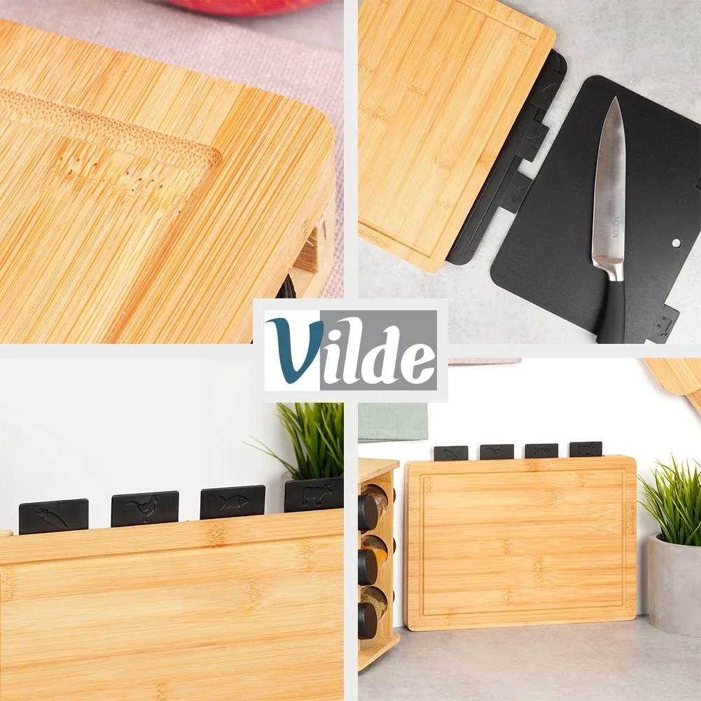 Комплект бамбукови дъски за рязане, 5 части