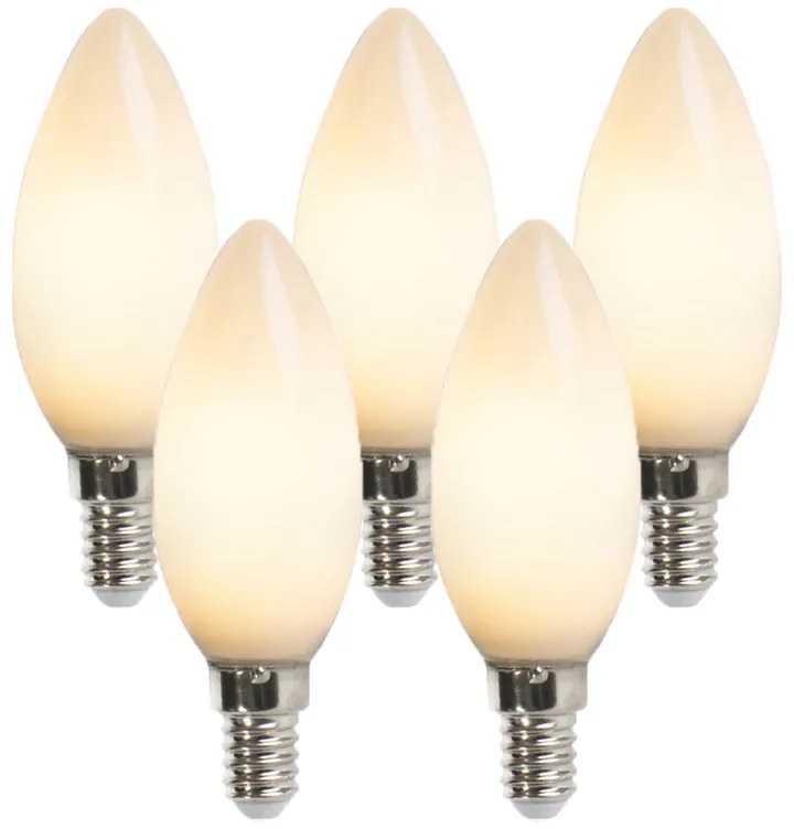 Комплект от 5 LED крушки свещ E14 B35 2W 180lm 2350K