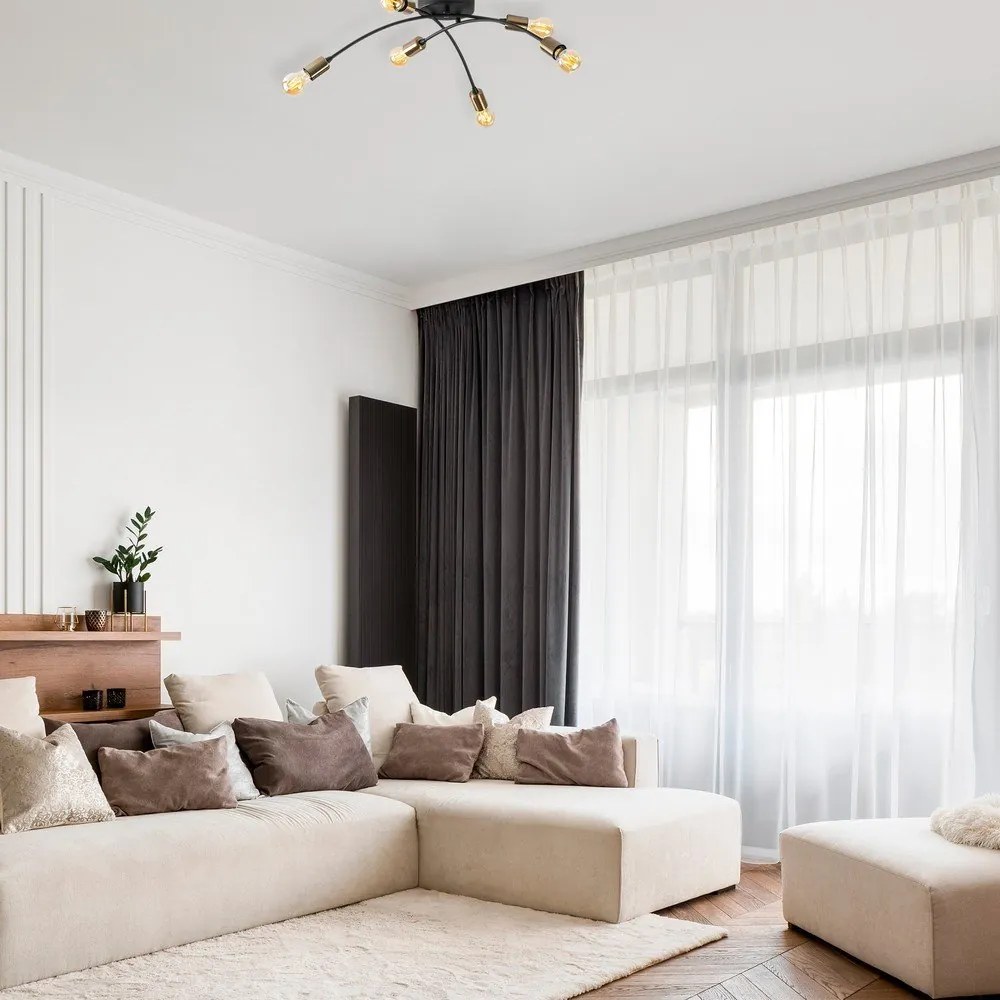 Черно осветително тяло за таван 67x67 cm Banana – Opviq lights