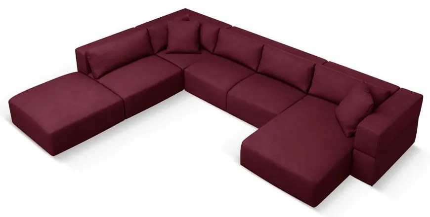 Бордо ъгъл U-образен диван, ляв ъгъл Esther – Milo Casa