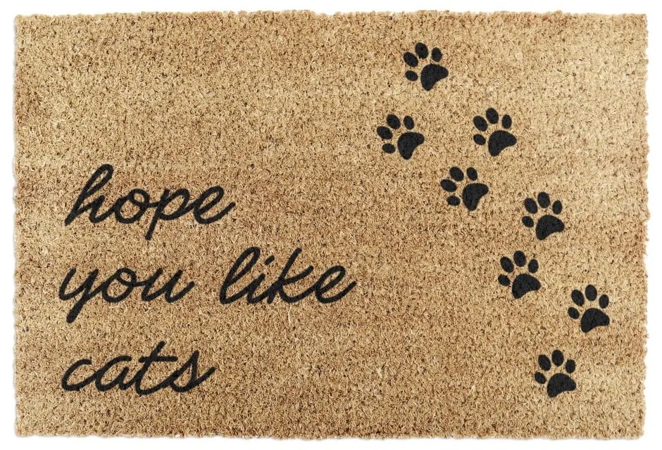 Изтривалка от кокосови влакна 60x90 cm Hope You Like Cats – Artsy Doormats
