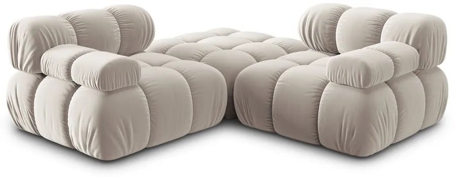 Бежов кадифен модулен ъглов диван (променлив) Bellis – Micadoni