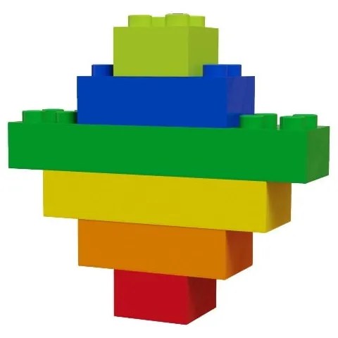 Комплект строителни блокчета за писта с топчета Rainbow, 120 бр. - Hubelino