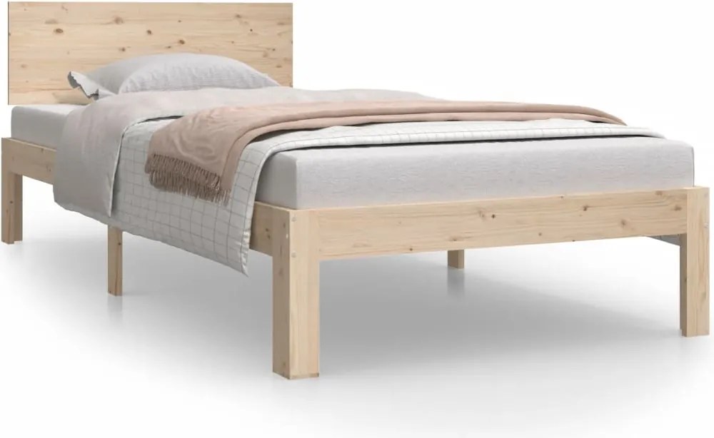 810480 vidaXL Рамка за легло, борово дърво масив, 90х200 см