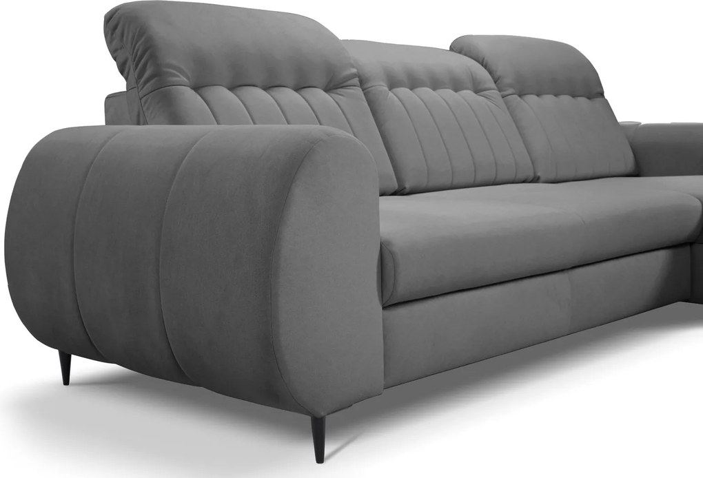 Ъглов диван Blanc-Тъмносив-Дясно