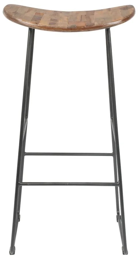 Бар стол от масивно тиково дърво в естествен цвят (височина на седалката 76 cm) Tangle – White Label