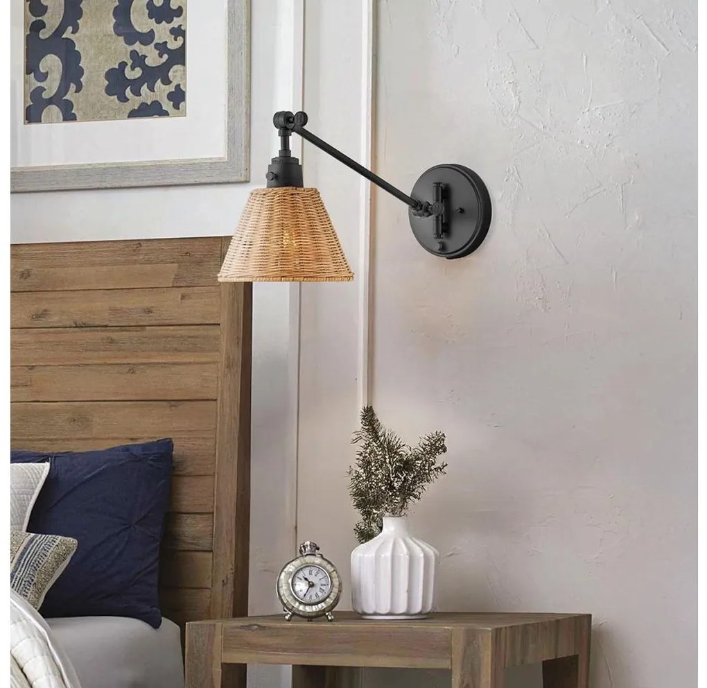 Hinkley HK-ARTI-1W-BK-NR-стенно точково осветително тяло ARTI 1xE27/60W/230V черно/кафяво